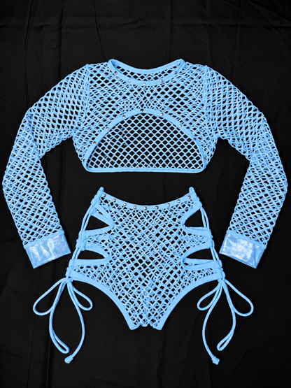 Baby Blue Net & Mystique Baby Blue Two-Piece Lingerie Outfit