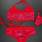 Red Microdot/Red Two-Piece Sports Bra/Shorts Lingerie Outfit