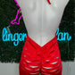 Metallic Red One-Piece Stripper Outfit