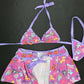 Lavender/Pink Pony Spandex Bikini Top/Skirt Two-Piece Lingerie Outfit