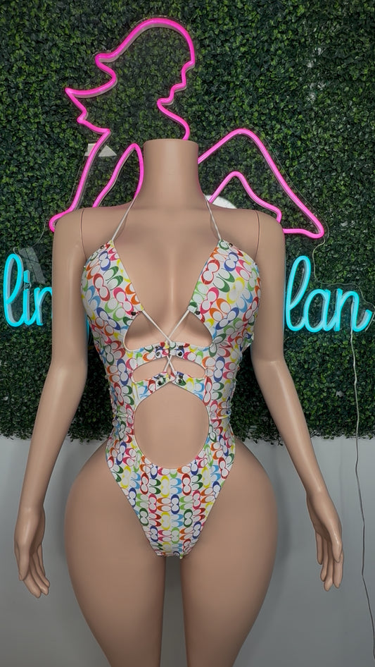 White Designer One-Piece Lingerie Outfit