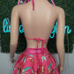 Ariel Print Spandex Bikini Top/Skirt Two-Piece Lingerie Outfit