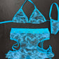 Cosmic Turquoise Bikini Top/Shorts Two-Piece Lingerie Outfit