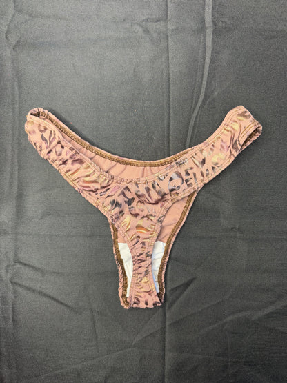 Cheetah Animal Print/Brown Mesh Cheeky Thong One-Piece Lingerie Outfit