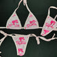 Mystic Pink/Baby Pink Two-Piece Side-Tie Bikini Lingerie Outfit