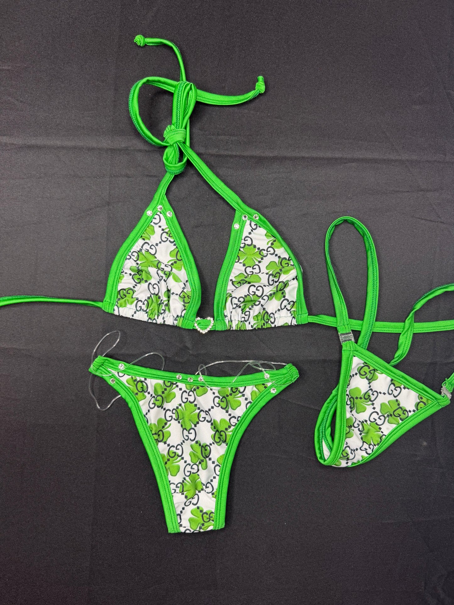 Designer Shamrock Bikini Two-Piece Lingerie Outfit