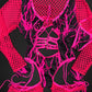 Hot Pink Thunder Print/Hot Pink Fishnet One-Piece Romper Lingerie Outfit