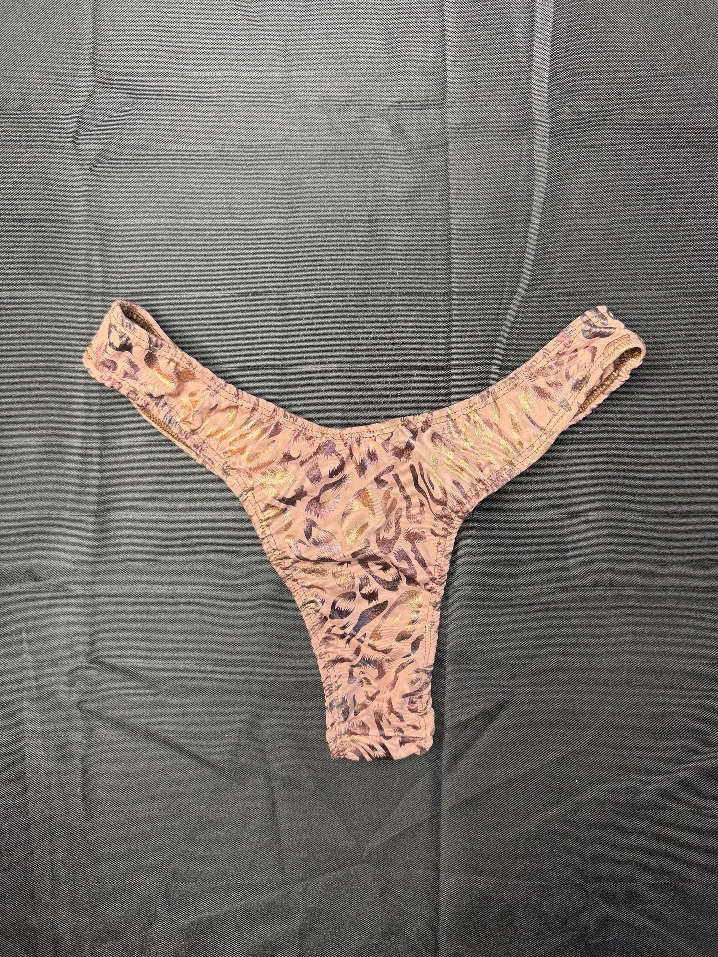 Cheetah Animal Print/Brown Mesh Cheeky Thong One-Piece Lingerie Outfit