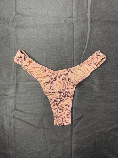 Cheetah Animal Print/Brown Mesh Cheeky Thong One-Piece Lingerie Outfit