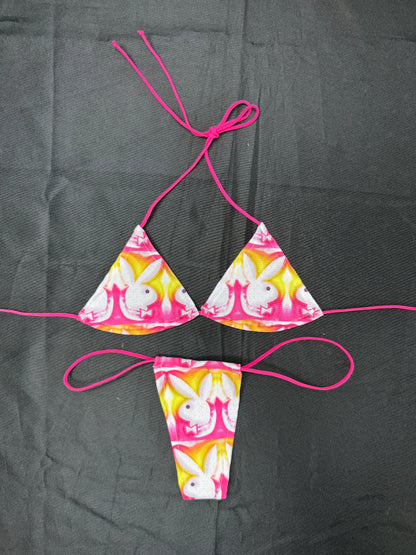 Bunny Spandex Micro Bikini Lingerie Outfit
