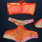 Orange/Yellow Ombré Tube Top/Shorts Two-Piece Lingerie Outfit