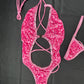 Hot Pink VELVET One-Piece Lingerie Outfit