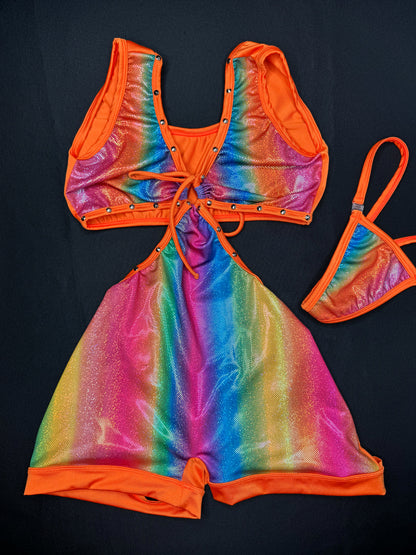 Holographic Rainbow/Orange Spandex