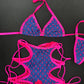 Hot Pink Bunny Two-Piece Shorts/Bikini Top Lingerie Outfit