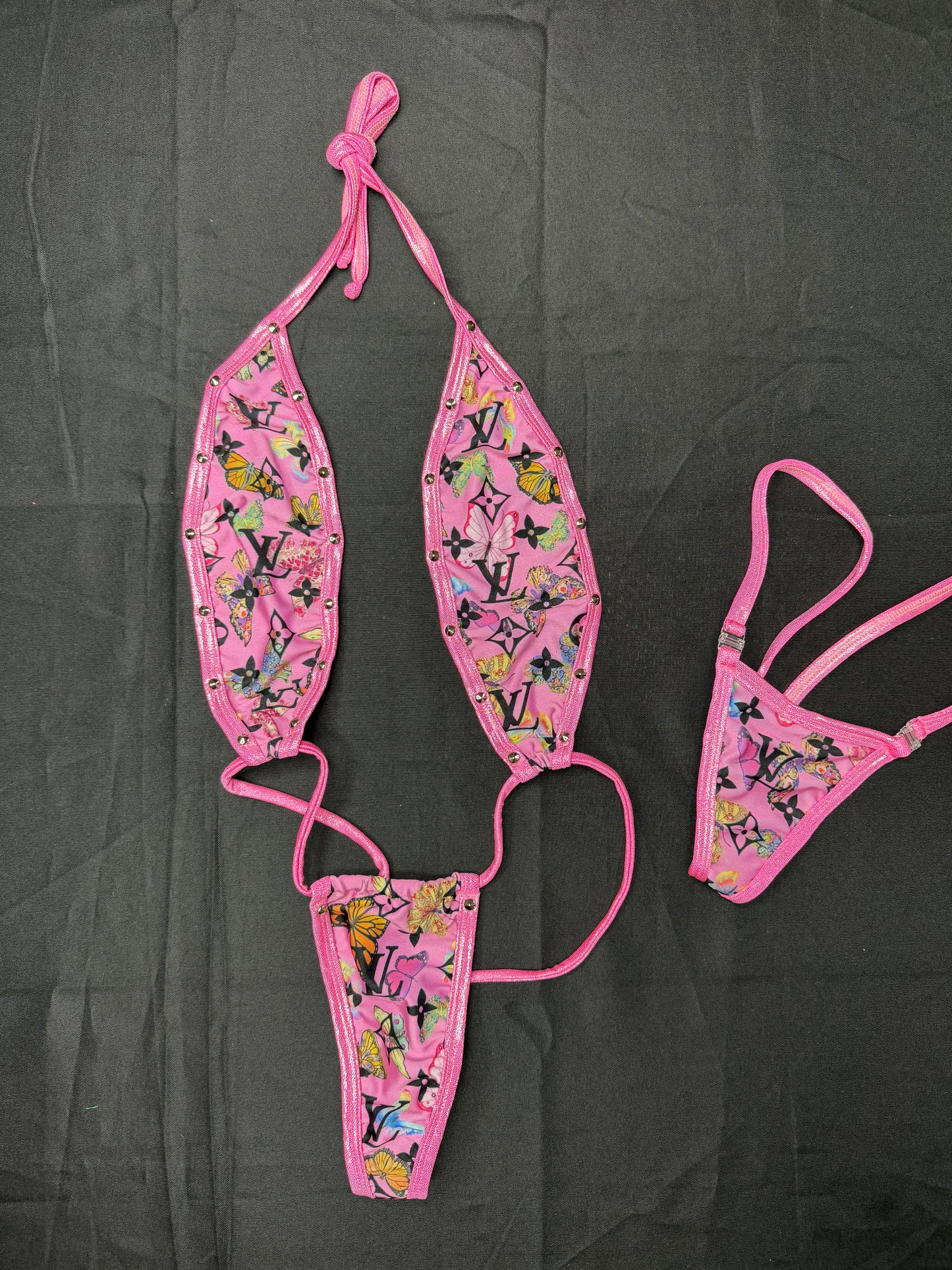 Designer Butterfly Spandex Sling-Shot Lingerie Outfit