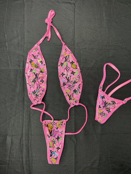 Designer Butterfly Spandex Sling-Shot Lingerie Outfit