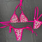 Heart Print Spandex Two-Piece Bikini Lingerie Outfit