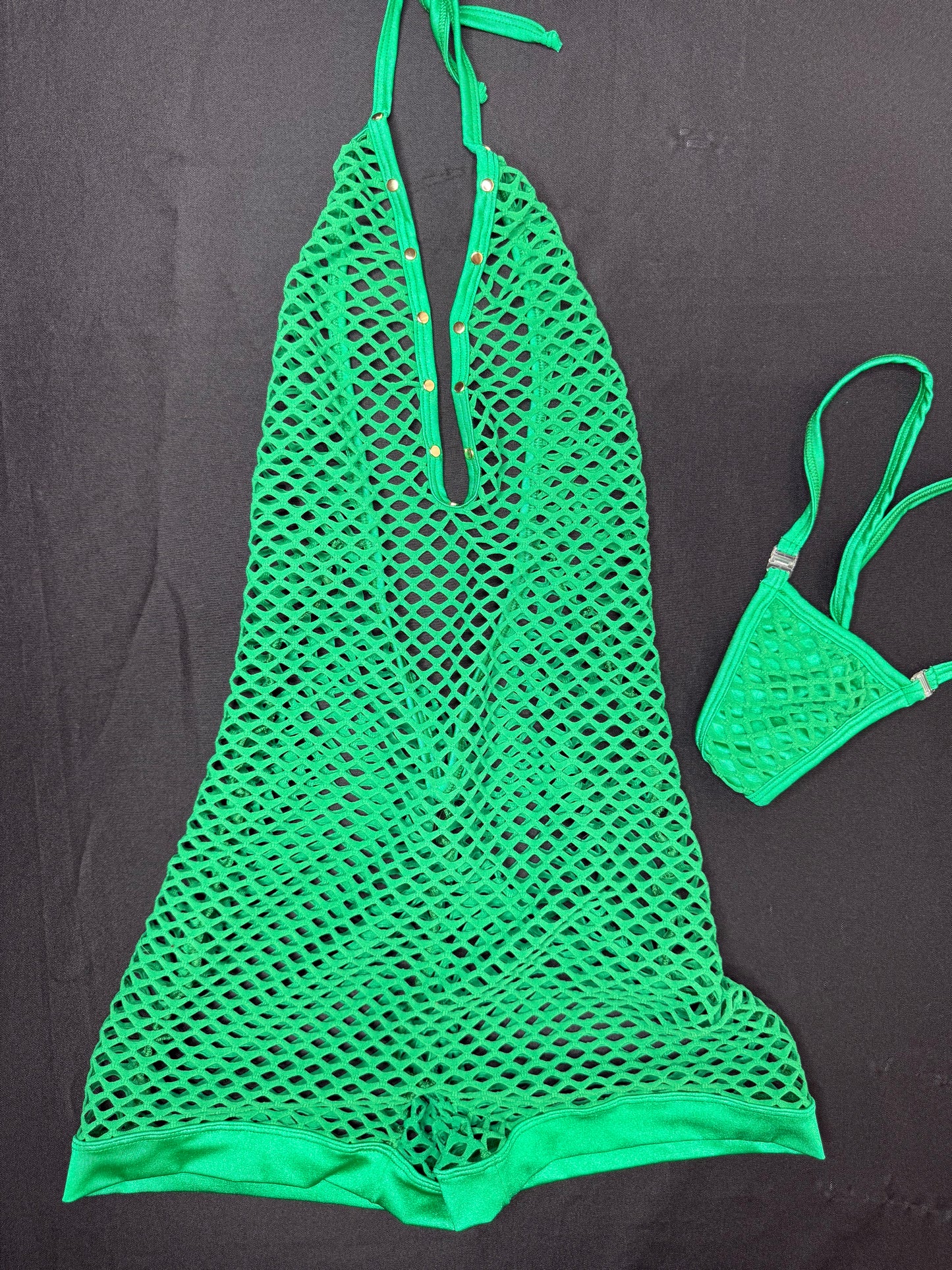 Fishnet One-Piece Lingerie Outfit