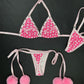 Barbie Baby Pink/Metallic Pink Spandex/Fur Two-Piece Bikini Lingerie Outfit