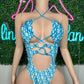 Baby Blue Designer One-Piece VELVET Lingerie Outfit