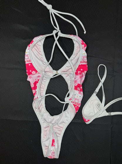 Kitty Spandex One-Piece Lingerie Outfit