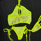 Yellow Camo Spandex Sports Bra/Bikini Bottom Two-Piece Lingerie Outfit
