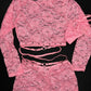Baby Pink Lace Long Sleeve/Shorts Two-Piece Lingerie Outfit