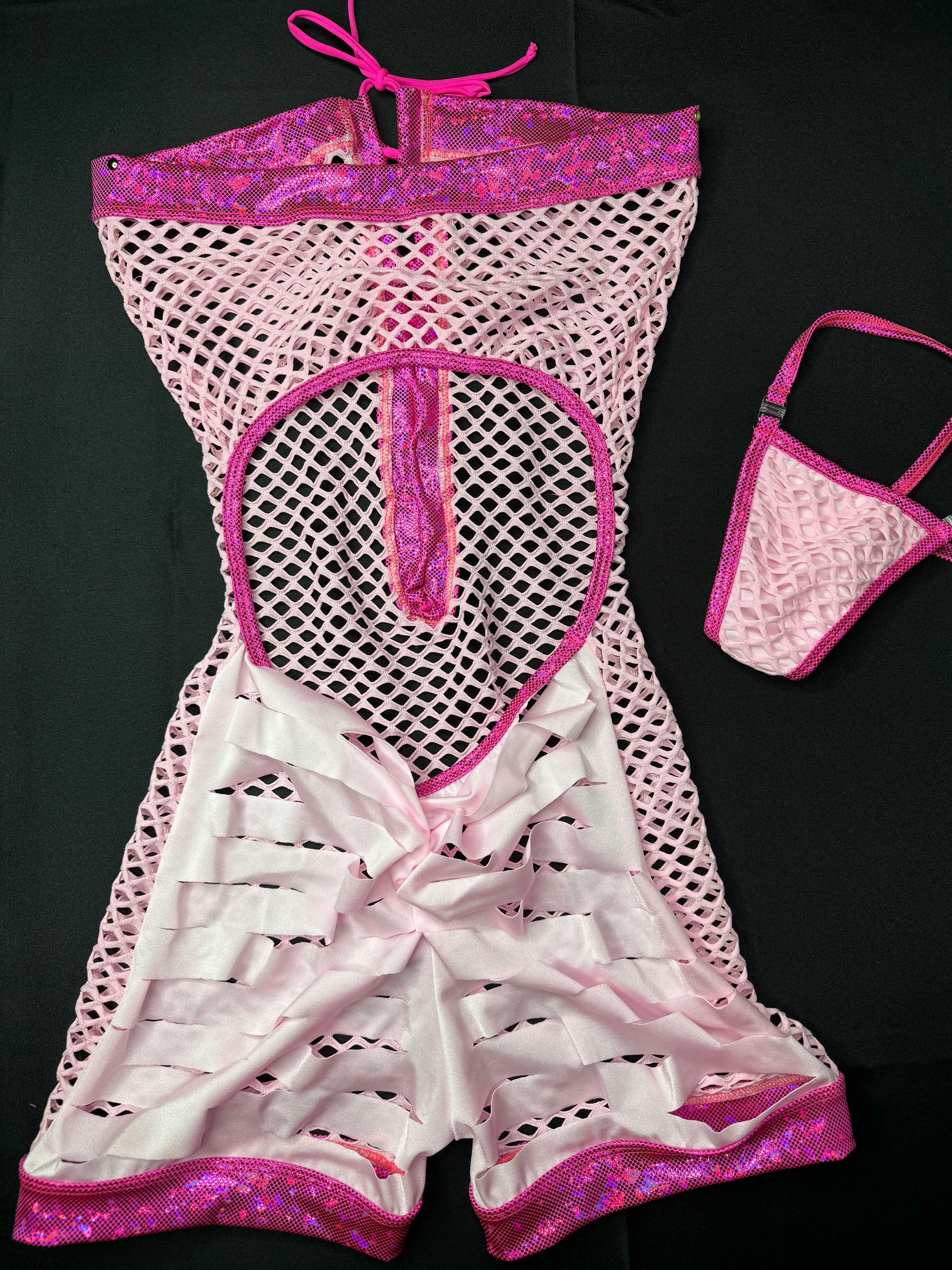 Baby Pink Fishnet One-Piece Exotic Dancer Outfit – Lingeriebydylan