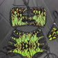 Green Fire Mesh/Black Fishnet Two-Piece Tube Top/Shorts Lingerie Outfit