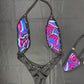 Purple/Black Spandex Sling-Shot One-Piece Lingerie Outfit