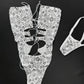 White Bandana Spandex One-Piece Lingerie Outfit