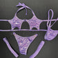 Two-Piece Lavender Stretch Fabric Star Top Outfit Dancewear