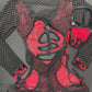 Red Glitter Mesh Flame Black Fishnet One-Piece Romper Lingerie Outfit