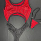 Red/Black Spandex One-Piece Lingerie Outfit