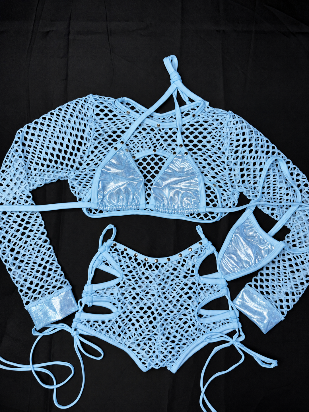 Baby Blue Net & Mystique Baby Blue Two-Piece Lingerie Outfit