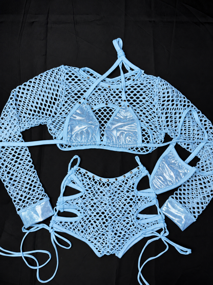 Baby Blue Net & Mystique Baby Blue Two-Piece Lingerie Outfit