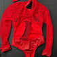 Red Fishnet/Spandex One-Piece Exotic Dancer Outfit
