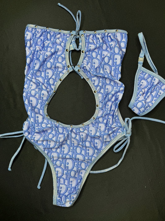 Lavender/Metallic Lavender One-Piece Exotic Dancer Outfit