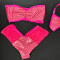 Hot Pink Latex Tube Top/Shorts Two-Piece Lingerie Outfit