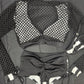 Referee Black/White Spandex Long Sleeve/Shorts Two-Piece Lingerie Outfit