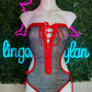 Red/Black One-Piece Stripper Outfit