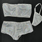 Metallic Silver/White Mesh Two-Piece Exotic Dancer Outfit