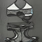 Baby Blue/Black Designer Sports Bra/Shorts Two-Piece Lingerie Outfit