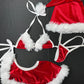Red Velvet Christmas Skirt Two-Piece Lingerie Outfit