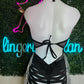 Black/Silver Sparkle Mesh One-Piece Stripper Outfit