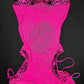 Hot Pink Web/Mesh One-Piece Romper/Cheeky Thong Lingerie Outfit