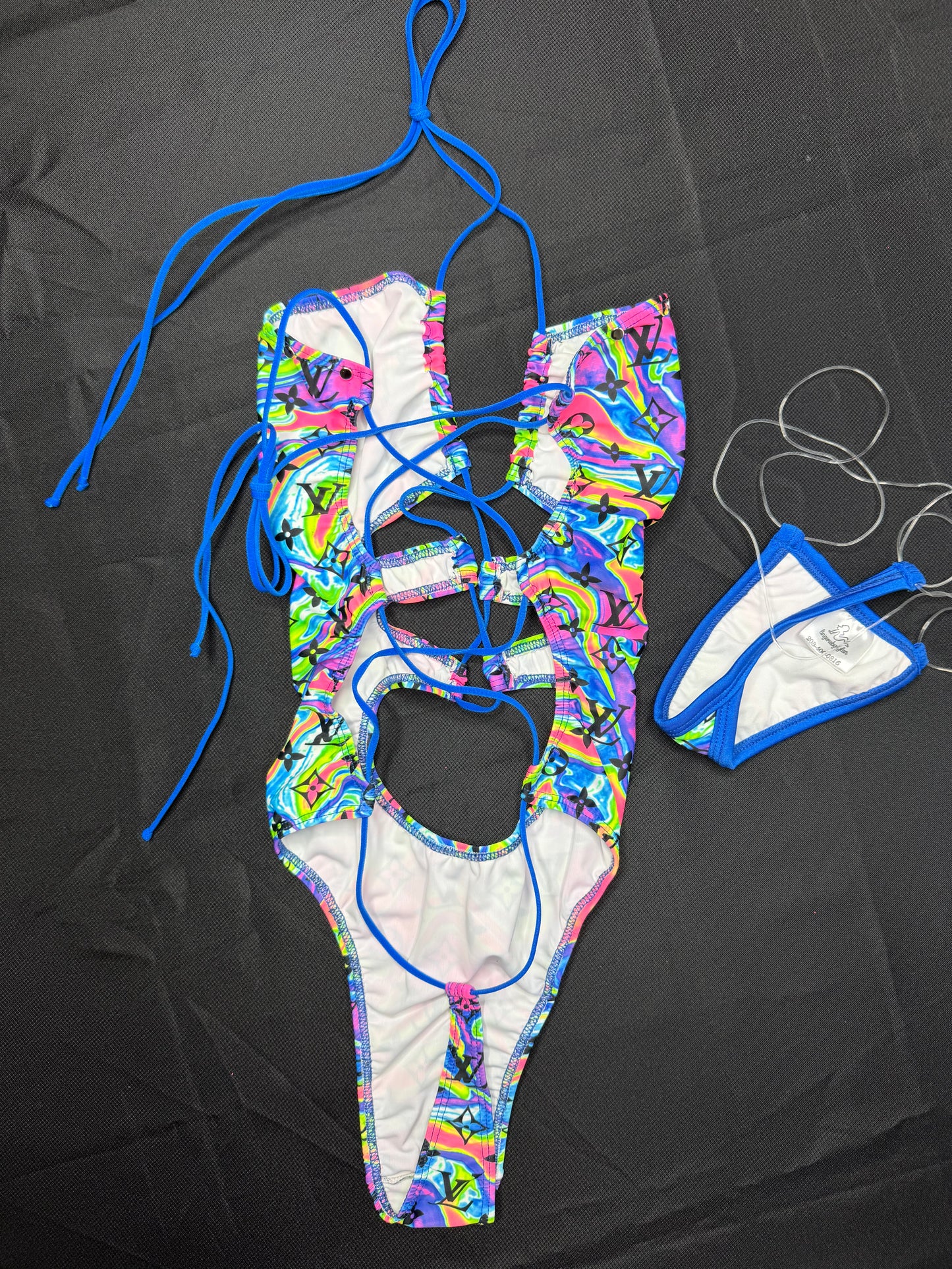 Designer Tie-Dye One-Piece Lingerie Outfit