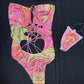 Baby Pink/Yellow Spandex One-Piece Lingerie Outfit