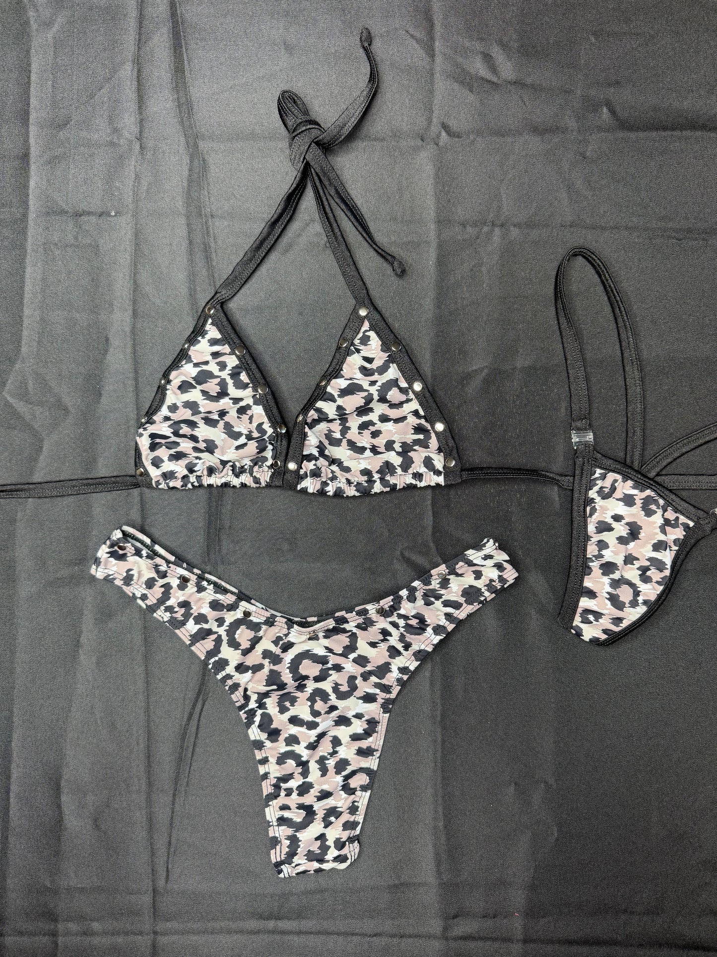 Cheetah Animal Print Bikini Top/Cheeky Thong Lingerie Outfit