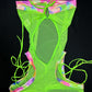 Rainbow Spandex/Neon Mesh One-Piece Lingerie Outfit with Cheekie Thong Lingerie Outfit